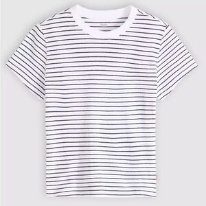 Levi's Classic White and Navy Striped Tee
